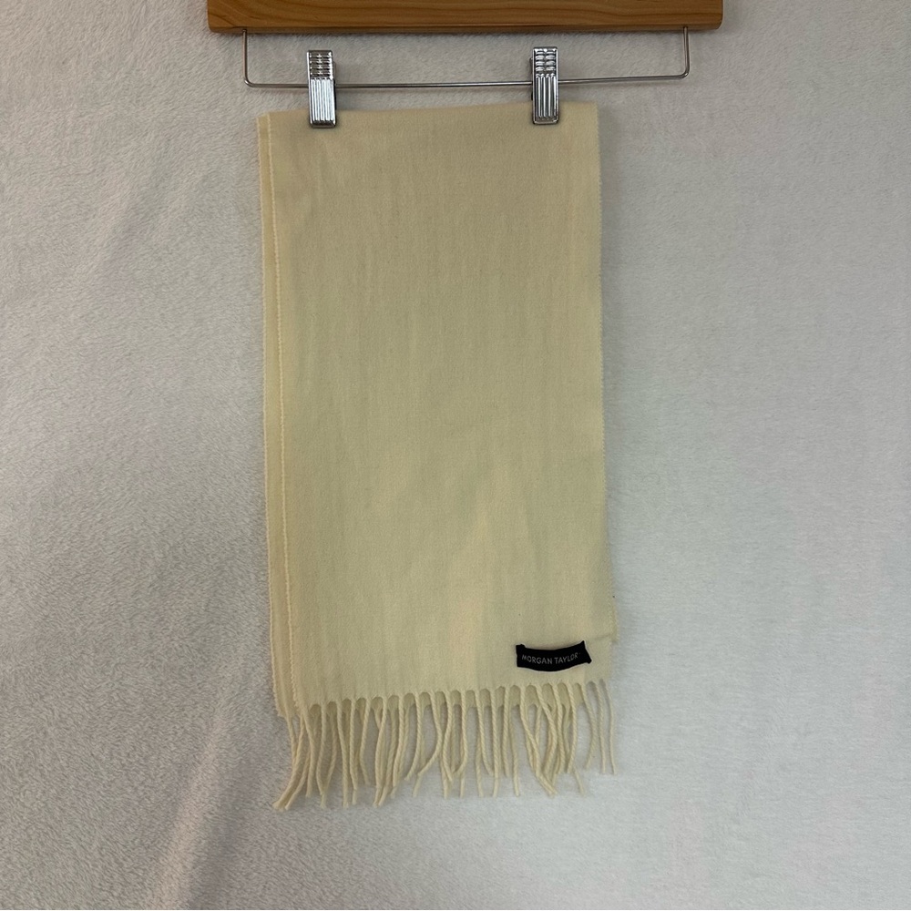Morgan Taylor Cream Scarf 9” W x 65” L Unisex